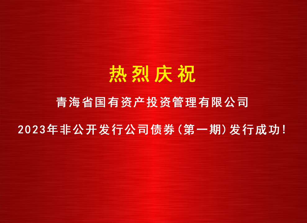 青海國投2023年非公開發(fā)行公司債券（第一期）發(fā)行成功